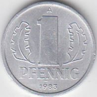 DDR 1 Pfennig 1983 A aus dem Umlauf