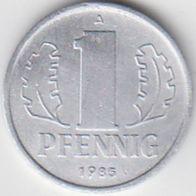 DDR 1 Pfennig 1985 A aus dem Umlauf