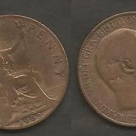 Münze Großbritanien: 0,5 oder 1/2 Penny 1902