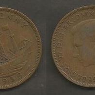 Münze Großbritanien: 0,5 oder 1/2 Penny 1938