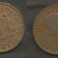 Münze Großbritanien: 0,5 oder 1/2 Penny 1963