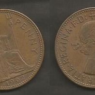 Münze Großbritanien: 1 Penny 1962