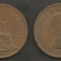 Münze Großbritanien: 1 Penny 1963