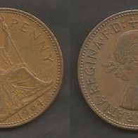 Münze Großbritanien: 1 Penny 1964