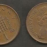 Münze Großbritanien: 1 New Penny 1981