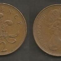 Münze Großbritanien: 2 New Pence 1971