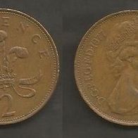 Münze Großbritanien: 2 New Pence 1977