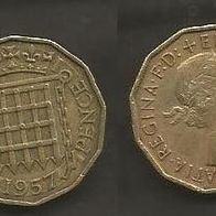 Münze Großbritanien: 3 Pence 1957