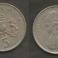 Münze Großbritanien: 5 New Pence 1969