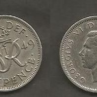 Münze Großbritanien: 6 Pence 1949