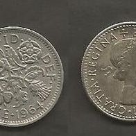 Münze Großbritanien: 6 Pence 1964