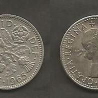 Münze Großbritanien: 6 Pence 1965