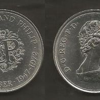 Münze Großbritanien: 25 Pence 1972 - Hochzeit Elizabeth und Phillip