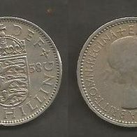 Münze Großbritanien: 1 Shilling 1958 - Wappen von England
