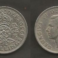 Münze Großbritanien: 2 Shilling 1950