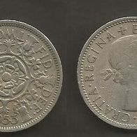 Münze Großbritanien: 2 Shilling 1956