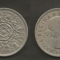 Münze Großbritanien: 2 Shilling 1962