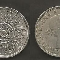 Münze Großbritanien: 2 Shilling 1966