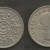 Münze Großbritanien: 2 Shilling 1967