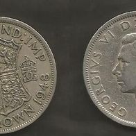 Münze Großbritanien: 0,5 oder 1/2 Crown 1948
