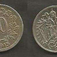 Münze Österreich Alt: 10 Heller 1915