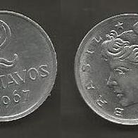 Münze Brasilien: 2 Centavos 1967