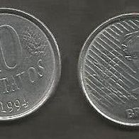 Münze Brasilien: 10 Centavos 1994
