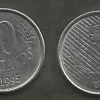 Münze Brasilien: 10 Centavos 1995