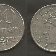 Münze Brasilien: 20 Centavos 1967