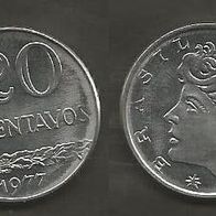 Münze Brasilien: 20 Centavos 1977