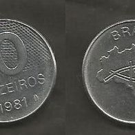 Münze Brasilien: 10 Cruzeiros 1981