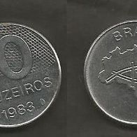 Münze Brasilien: 10 Cruzeiros 1983