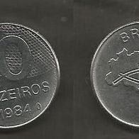 Münze Brasilien: 10 Cruzeiros 1984
