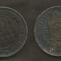 Münze Brasilien: 100 Reis 1871