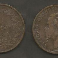 Münze Italien Alt: 10 Centisimi 1867 - H