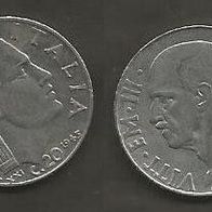 Münze Italien Alt: 20 Centisimi 1943 - R - Geriffelter Rand, Magnetisch