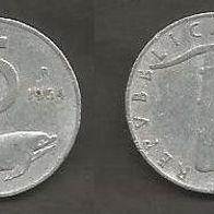Münze Italien: 5 Lire 1954