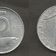 Münze Italien: 5 Lire 1973