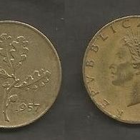 Münze Italien: 20 Lire 1957