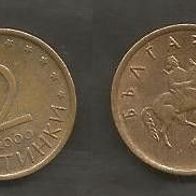 Münze Bulgarien : 2 Stotinka 2000