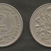 Münze Bulgarien : 2 Lev 1969 - 90 Jahre der Befreiung