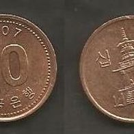 Münze Süd Korea : 10 Won 2007