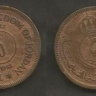 Münze Jordanien : 5 Fils 1955