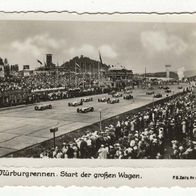Nürburgrennen. Start der großen Wagen. Altes Klein-Format s/ w Foto 1930er Jahre