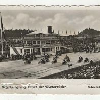 Nürburgring. Start der Motorräder. Altes Klein-Format s/ w Foto vermutl.1930er Jahre