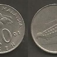 Münze Malaysia: 10 Sen 2001