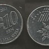Münze Malaysia: 10 Sen 2011