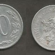 Münze Tschecheslowakei: 10 Hellar 1953