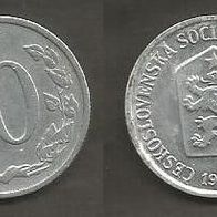 Münze Tschecheslowakei: 10 Hellar 1968