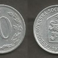 Münze Tschecheslowakei: 10 Hellar 1970